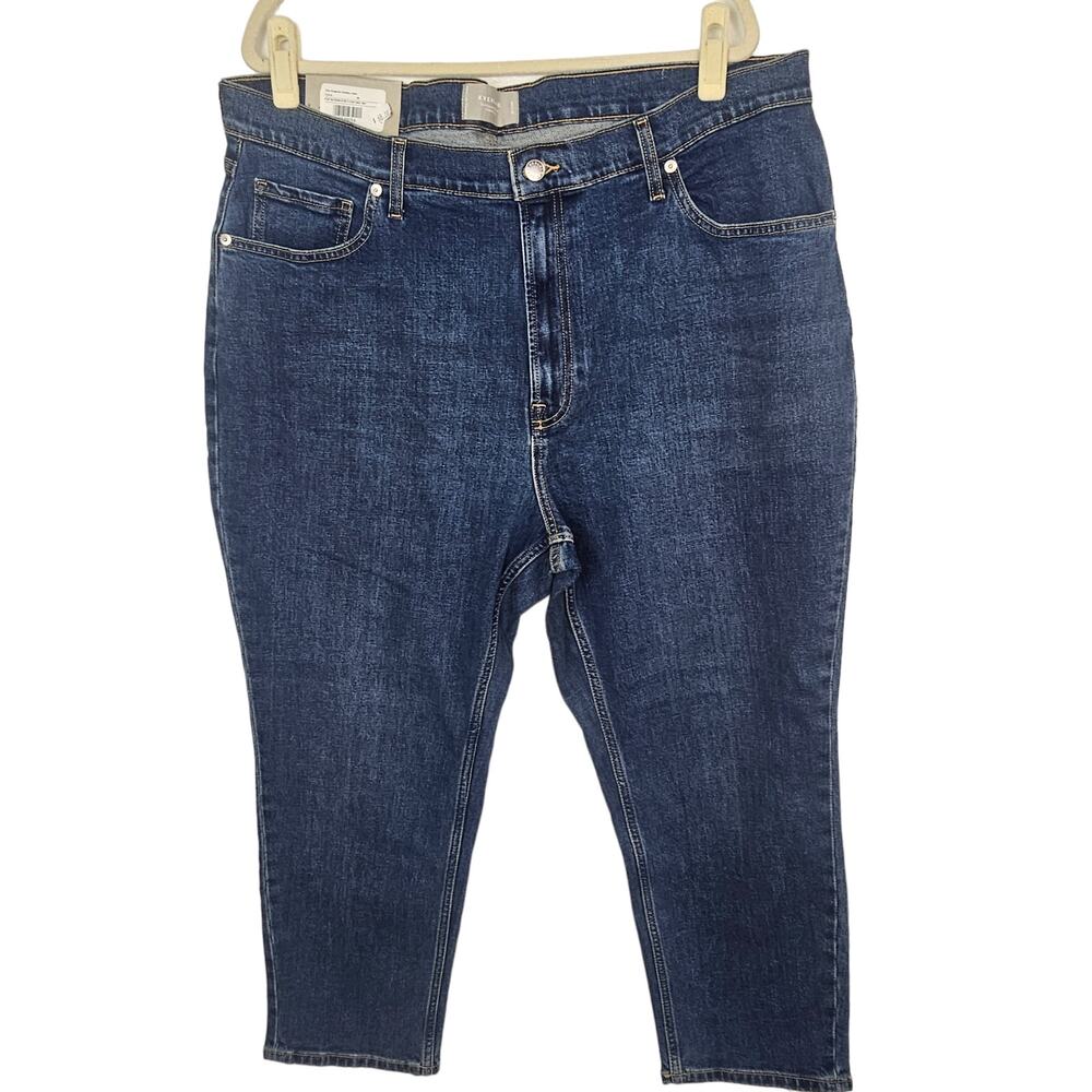 Everlane Womens The Original Cheeky Jeans Cropped High Waist Sz 35 Straight Leg